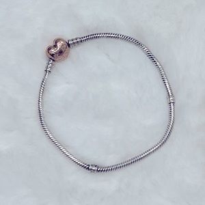Pandora Moments Heart Clasp Snake Chain Bracelet